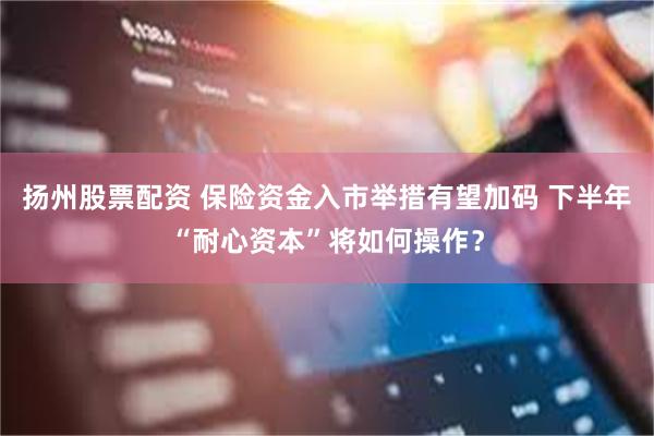 扬州股票配资 保险资金入市举措有望加码 下半年“耐心资本”将如何操作？
